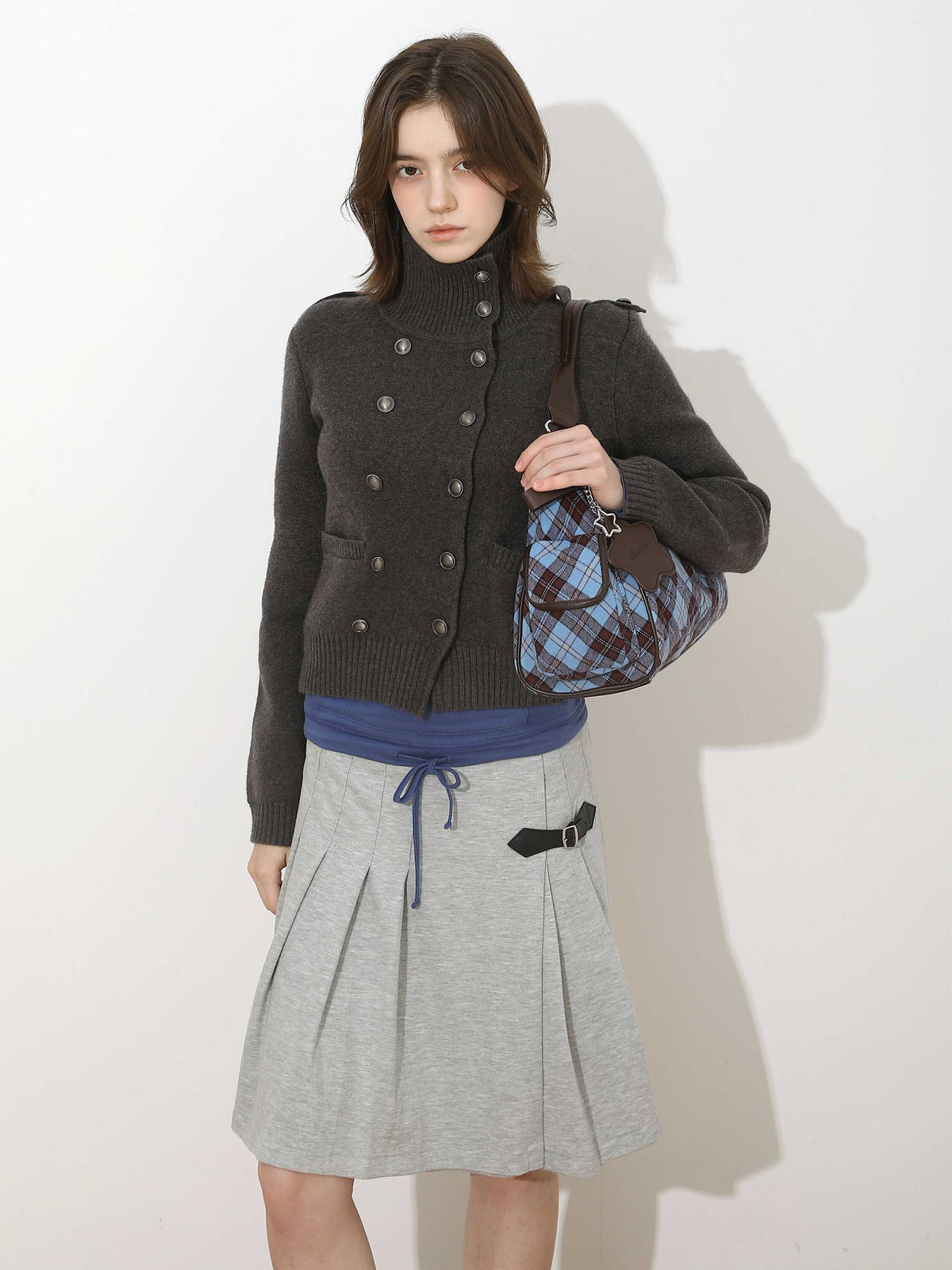BadBlue - Sky Berry Check Pillow Bag