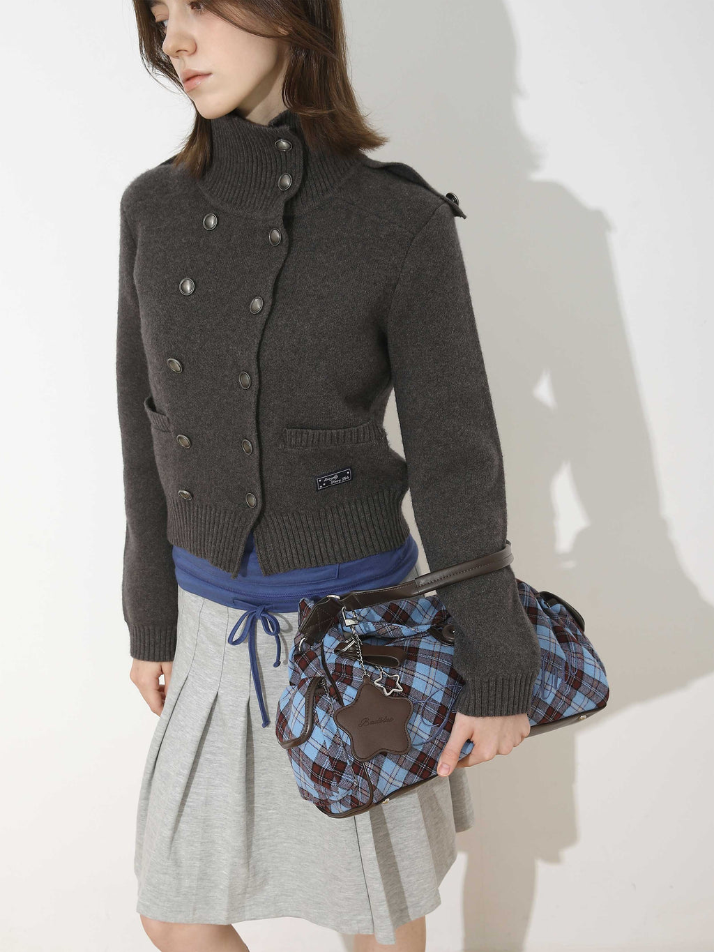 BadBlue - Sky Berry Check Pillow Bag