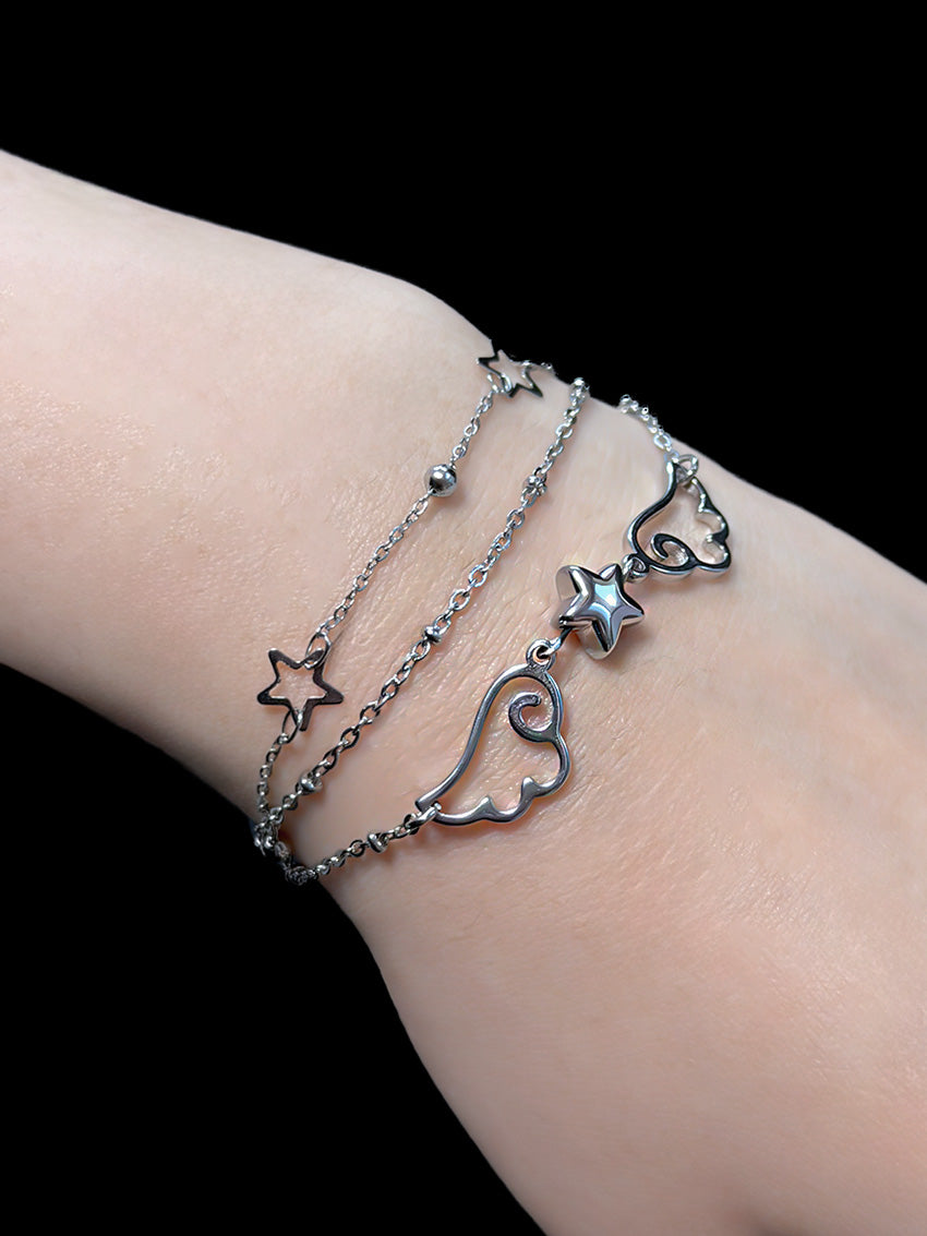 Melting Heart Club - Angel Star Tripple Chain Bracelet