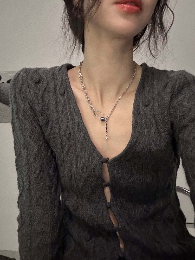 OFUSE - Pearl Drop Necklace(Cross)