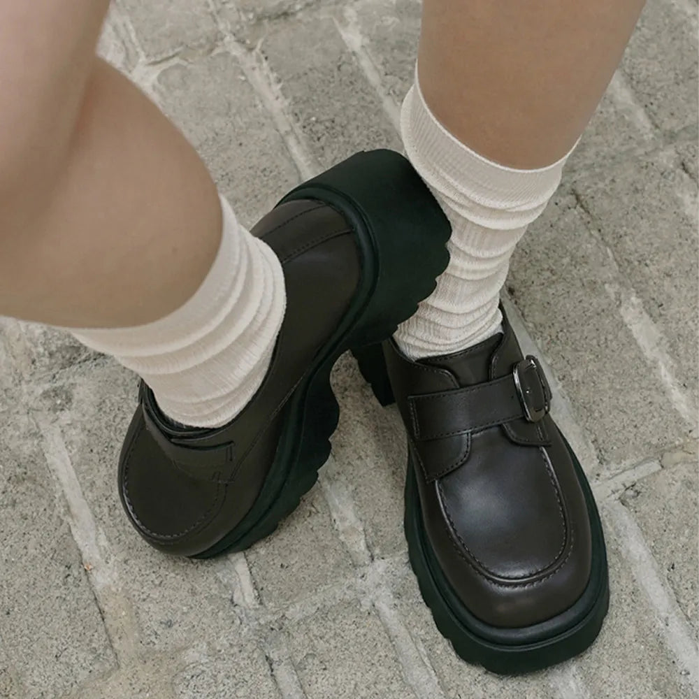 CHAAKAN - Hearts Chunky Platform Loafers (2 Colors)