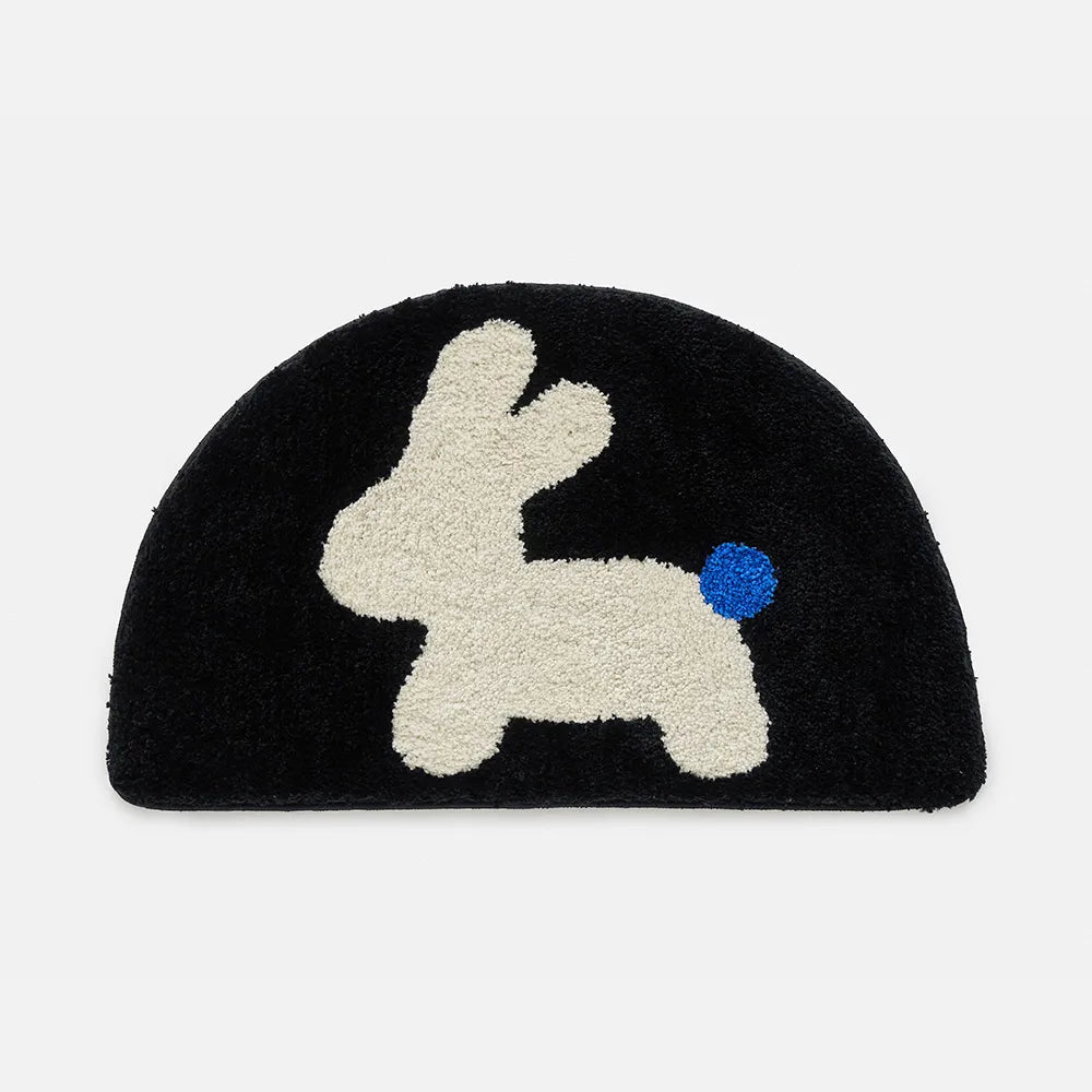 BoWell - Black Rabbit 蓬鬆長毛提花地氈 46 x 75 cm