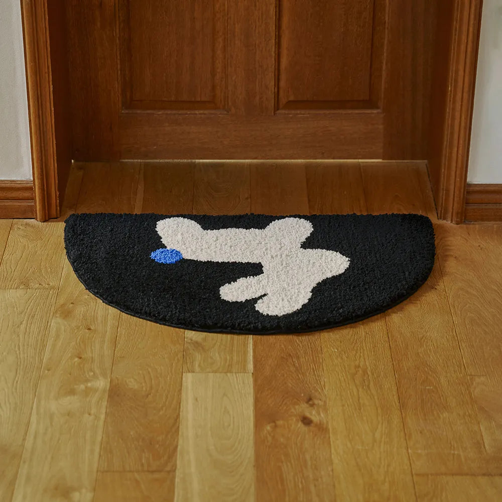 BoWell - Black Rabbit 蓬鬆長毛提花地氈 46 x 75 cm