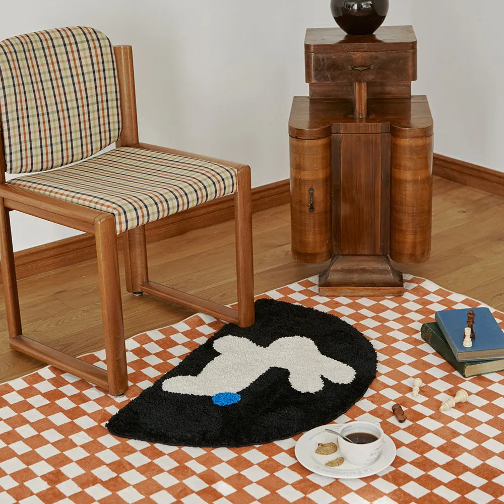 BoWell - Black Rabbit 蓬鬆長毛提花地氈 46 x 75 cm