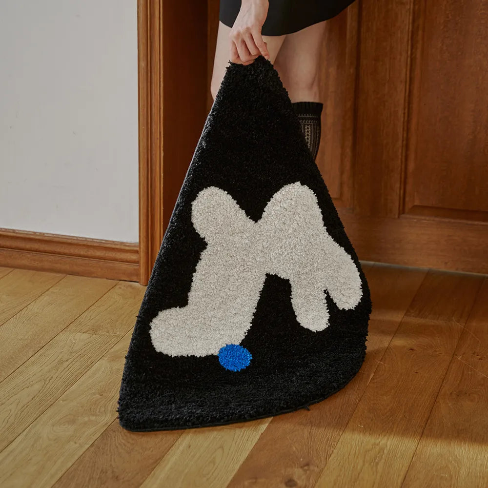 BoWell - Black Rabbit 蓬鬆長毛提花地氈 46 x 75 cm