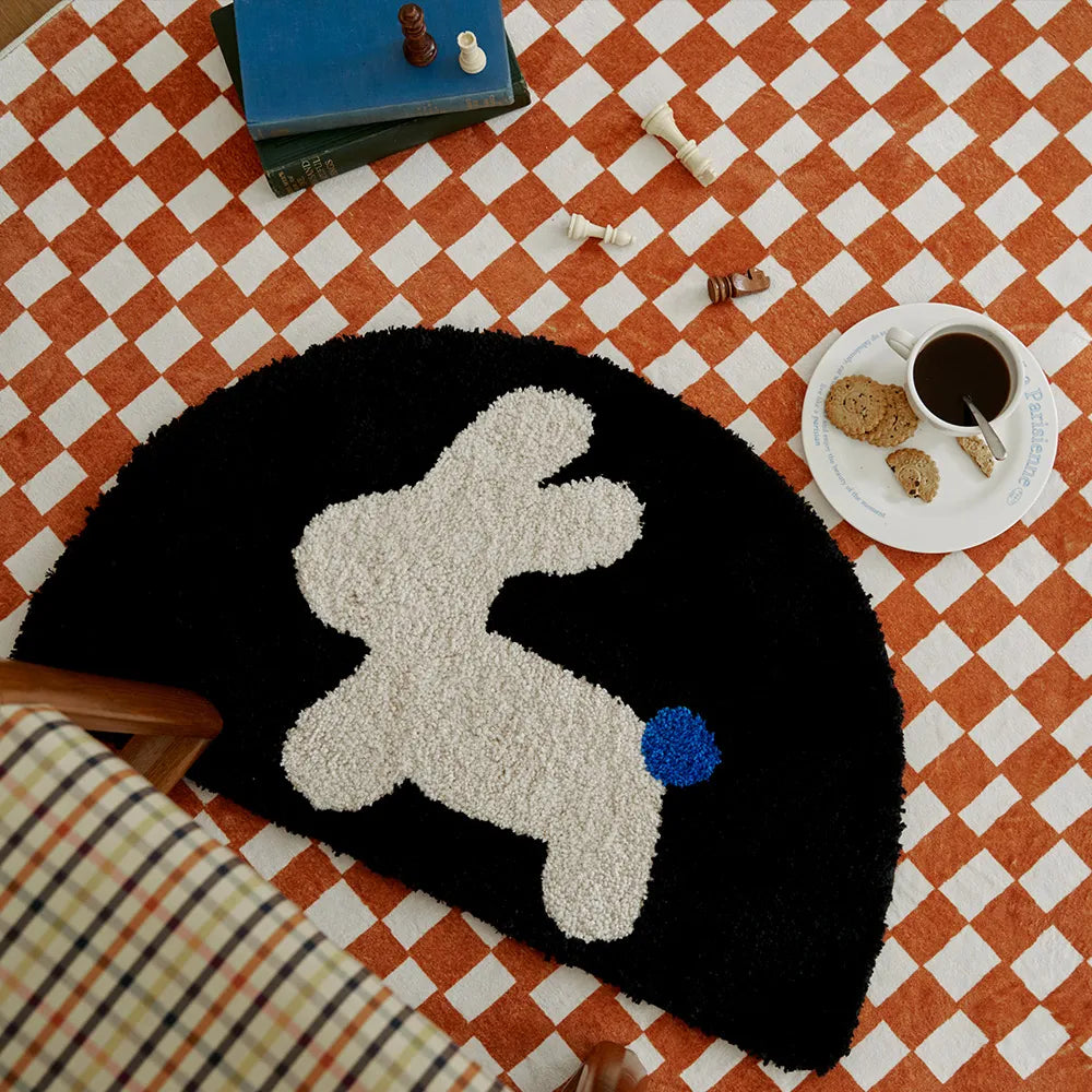 BoWell - Black Rabbit 蓬鬆長毛提花地氈 46 x 75 cm