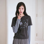 THE GREEN LAB - Star Patch Layered Top