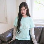 THE GREEN LAB - Star Patch Layered Top