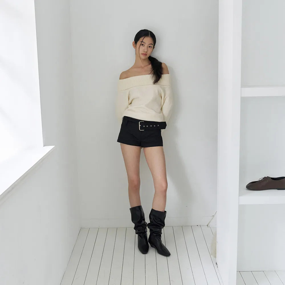 NUUS - Seiren Two-Way Slouchy Wedge Long Boots (2 Colors)
