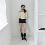 NUUS - Seiren Two-Way Slouchy Wedge Long Boots (2 Colors)