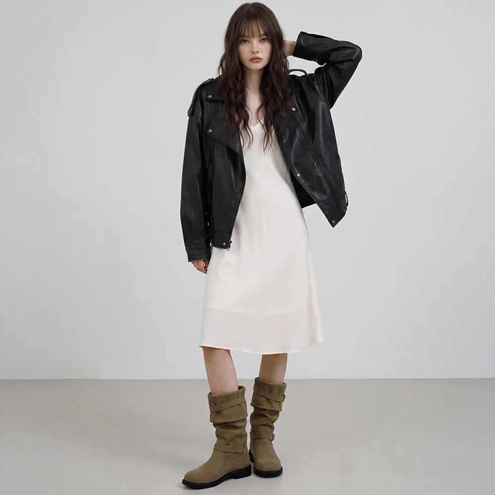 CHAAKAN - Lupin Two-Way Buckle Long Boots (3 Colors)