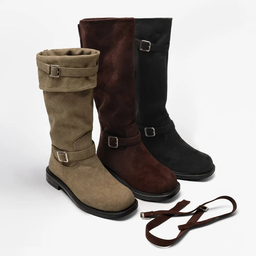 CHAAKAN - Lupin Two-Way Buckle Long Boots (3 Colors)