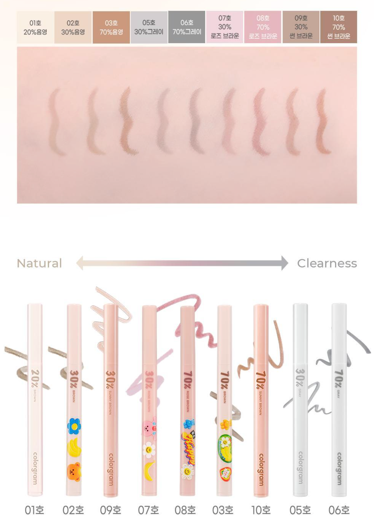 [Colorgram x Wiggle wiggle] colorgram Shade Re-Forming Brush Liner 多功能眼下卧蠶陰影液筆 兩支裝