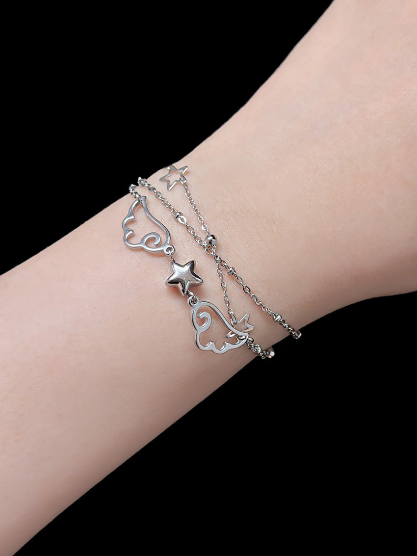Melting Heart Club - Angel Star Tripple Chain Bracelet