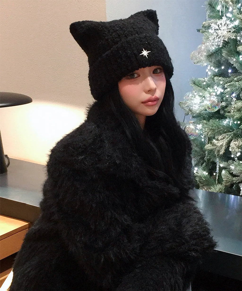 NOMBRE - EMBROIDERED CAT BEANIE (3 Colors)