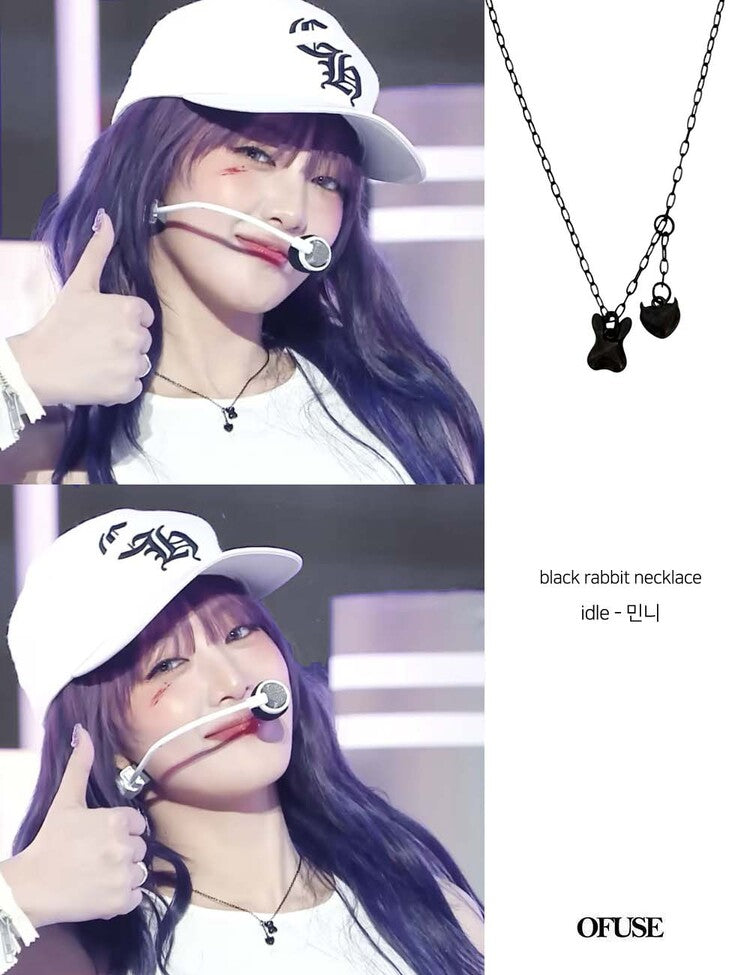OFUSE - Black Rabbit Necklace