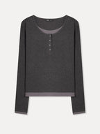 MIXXO - Button-Up Layered Long Sleeve Tee (3 Colors)