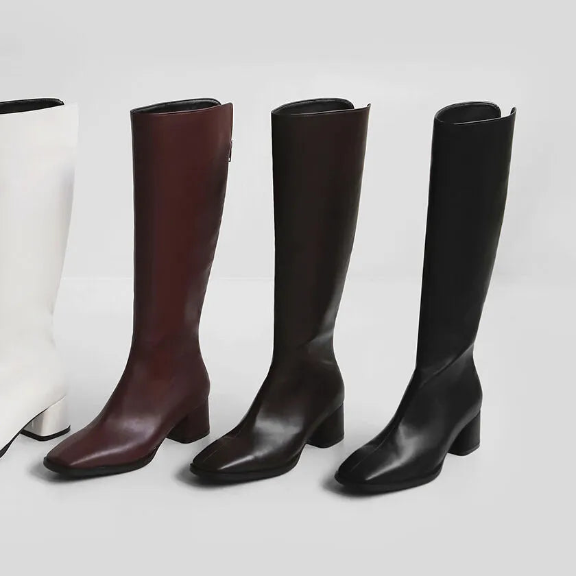 SAPPUN - Revera Square Toe Long Boots (5cm)