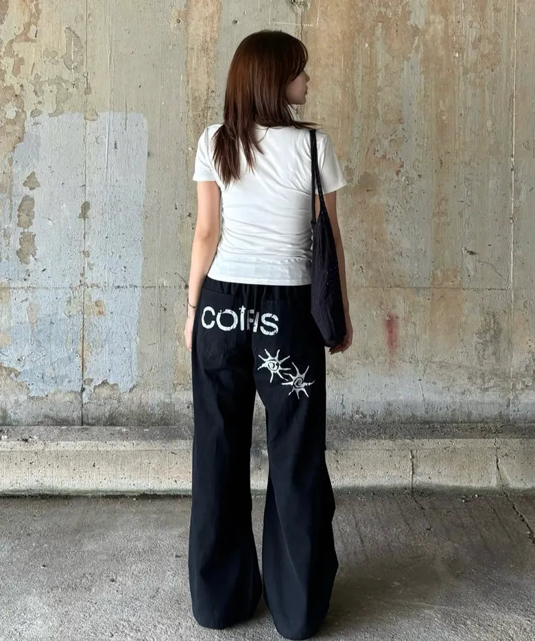 COIRIS - Dren Back Dirty Logo Parachute Cotton Pants (2 Colors)