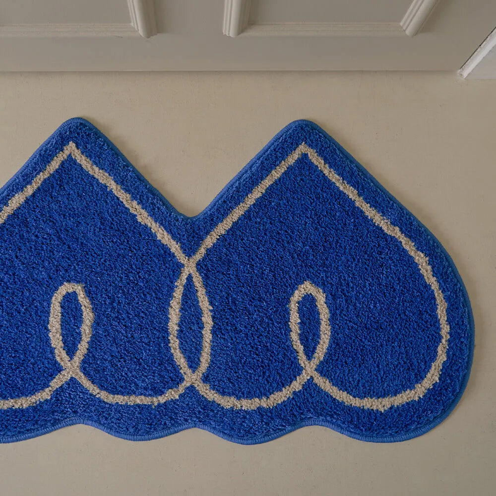 BoWell - Double Heart 蓬鬆長毛提花造型地氈  53 x 91 cm