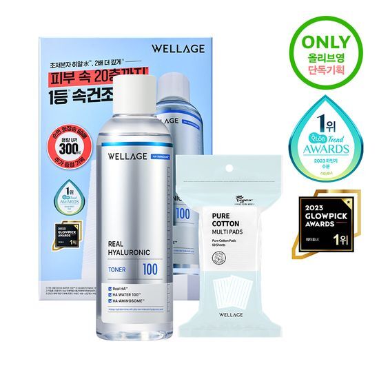 Wellage - Real Hyaluronic 100 保濕化妝水 300ml