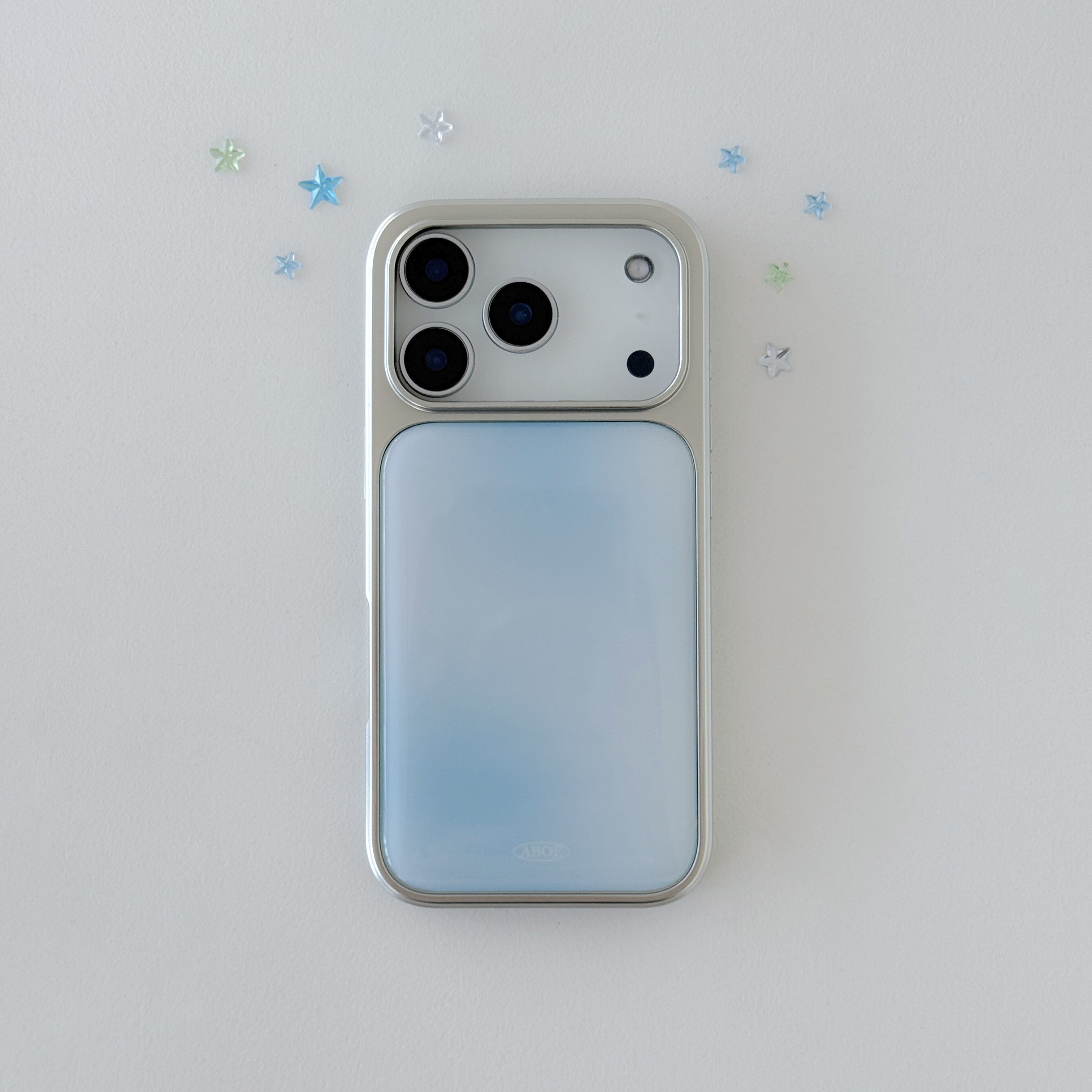 ABOE - BLUE BLUR Silver Epoxy Phone Case