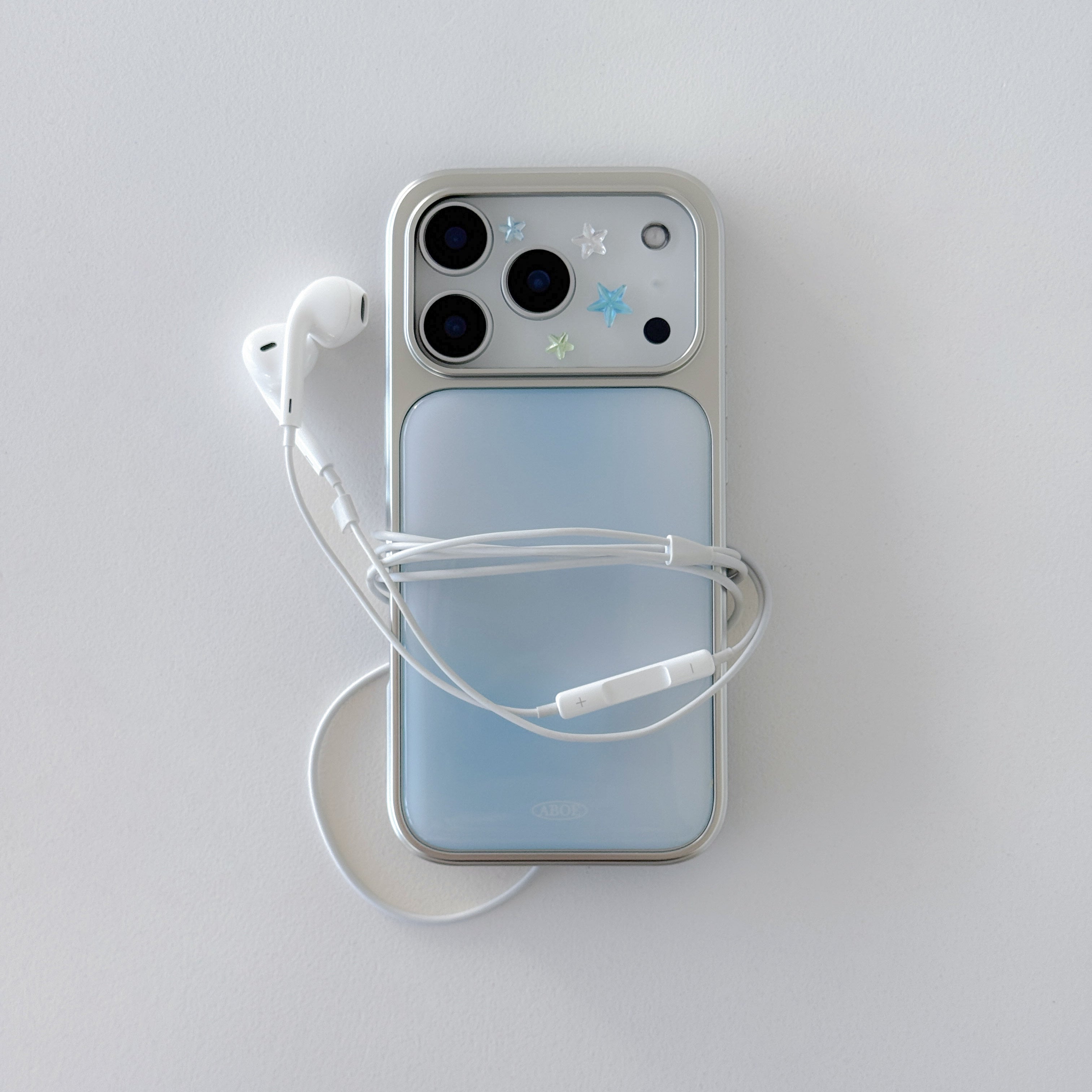 ABOE - BLUE BLUR Silver Epoxy Phone Case
