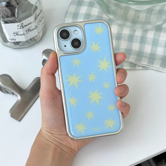 ABOE - BLUE SPARKLING Silver Epoxy Phone Case