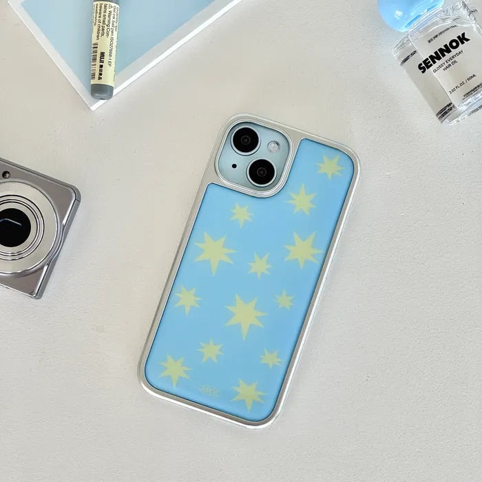 ABOE - BLUE SPARKLING Silver Epoxy Phone Case