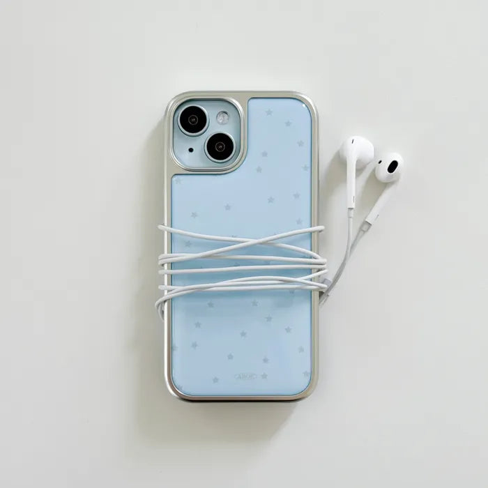 ABOE - BLUE STAR Silver Epoxy Phone Case