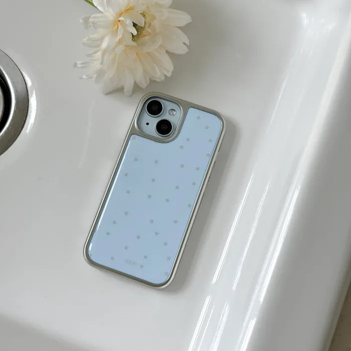 ABOE - BLUE STAR Silver Epoxy Phone Case
