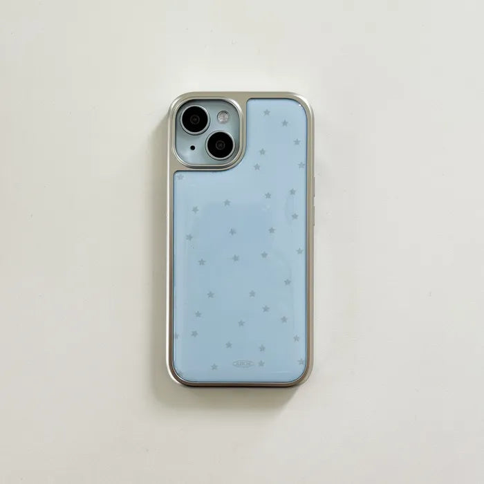 ABOE - BLUE STAR Silver Epoxy Phone Case