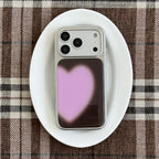 ABOE - COCOA PINK BIG HEART Silver Epoxy Phone Case