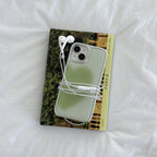 ABOE - MATCHA BIG HEART Silver Epoxy Phone Case