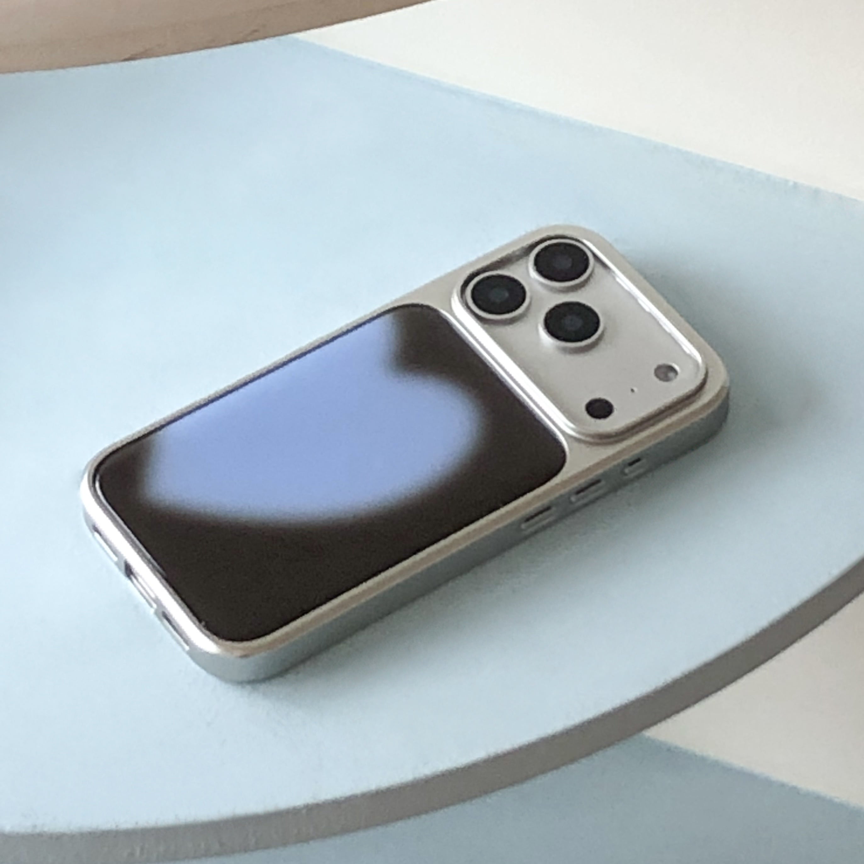 ABOE - MOCHA BLUE BIG HEART Silver Epoxy Phone Case