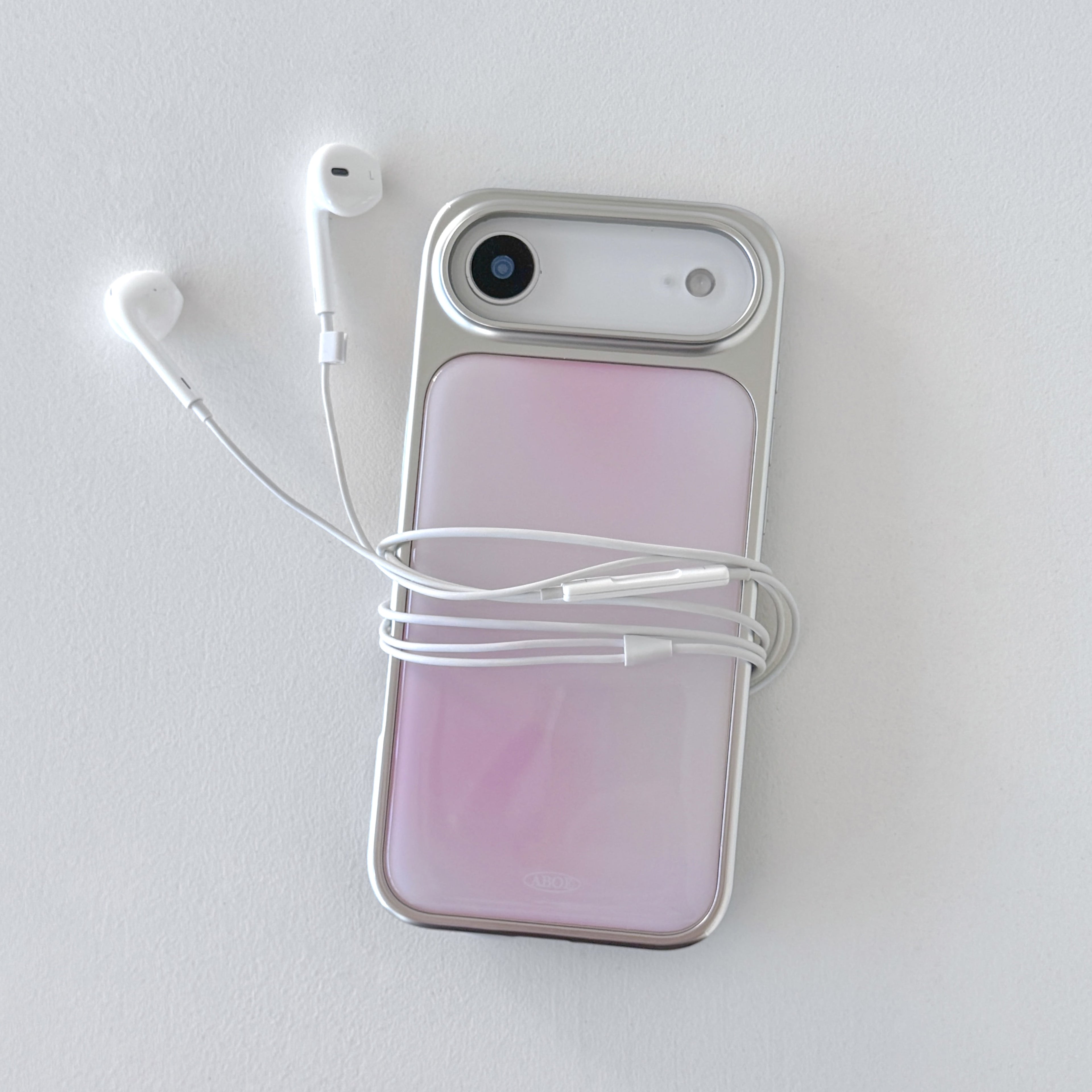 ABOE - PINK BLUR Silver Epoxy Phone Case