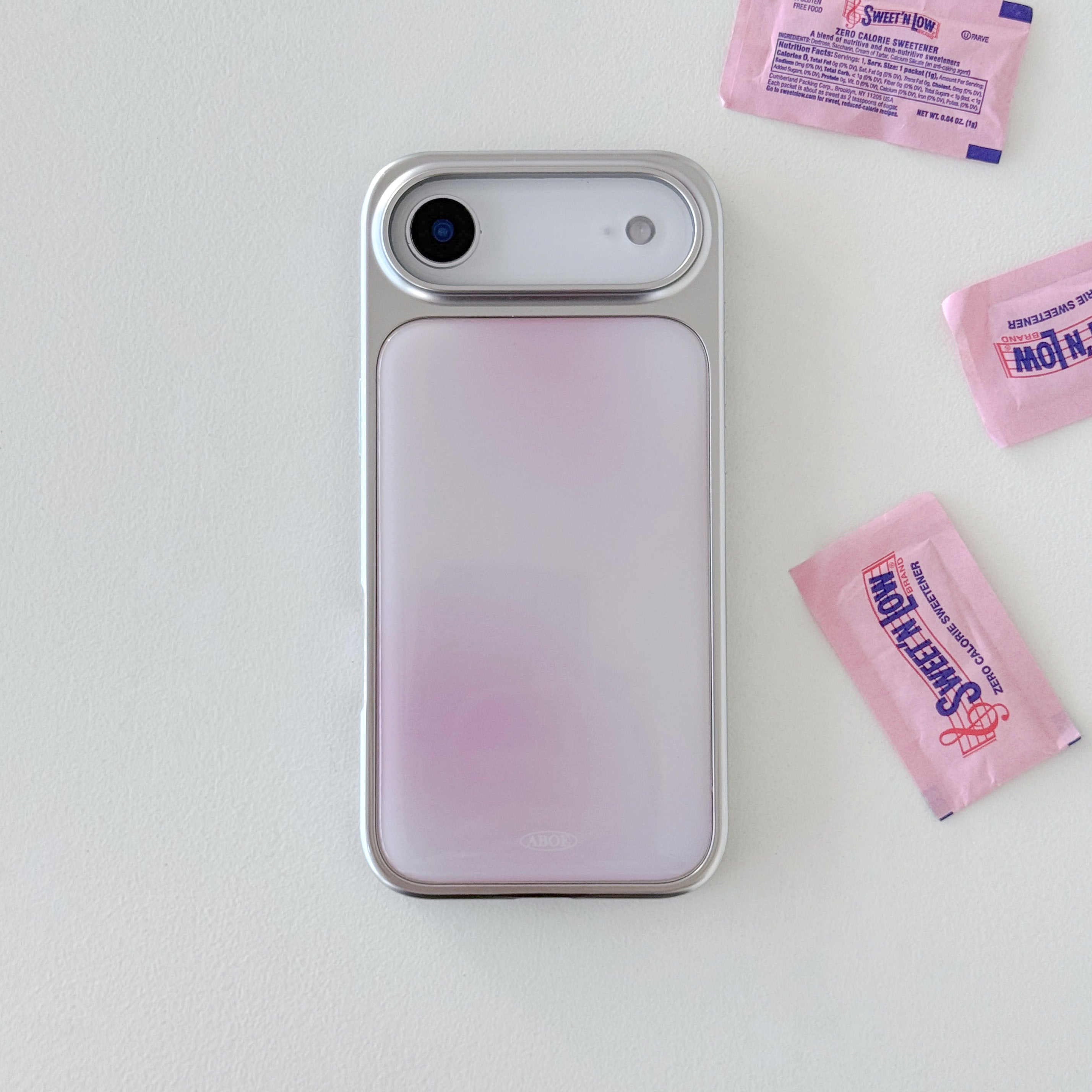 ABOE - PINK BLUR Silver Epoxy Phone Case