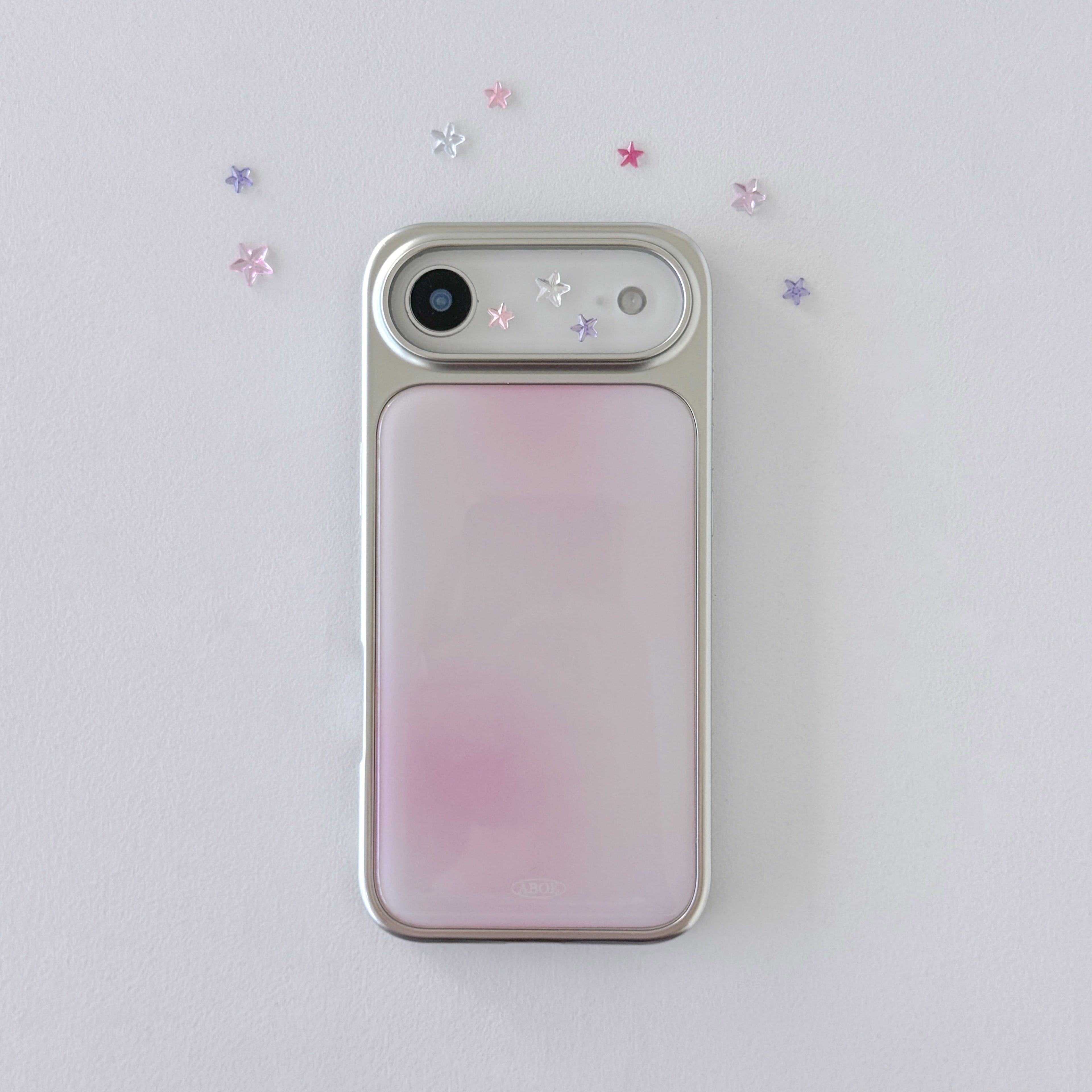 ABOE - PINK BLUR Silver Epoxy Phone Case