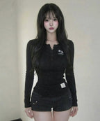 COIRIS - Arina Button Long Sellve T (4 Colors)