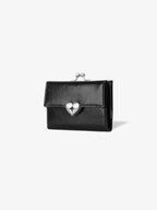 Fennce - CRINKLE HEARTY FRAME WALLET BLACK 