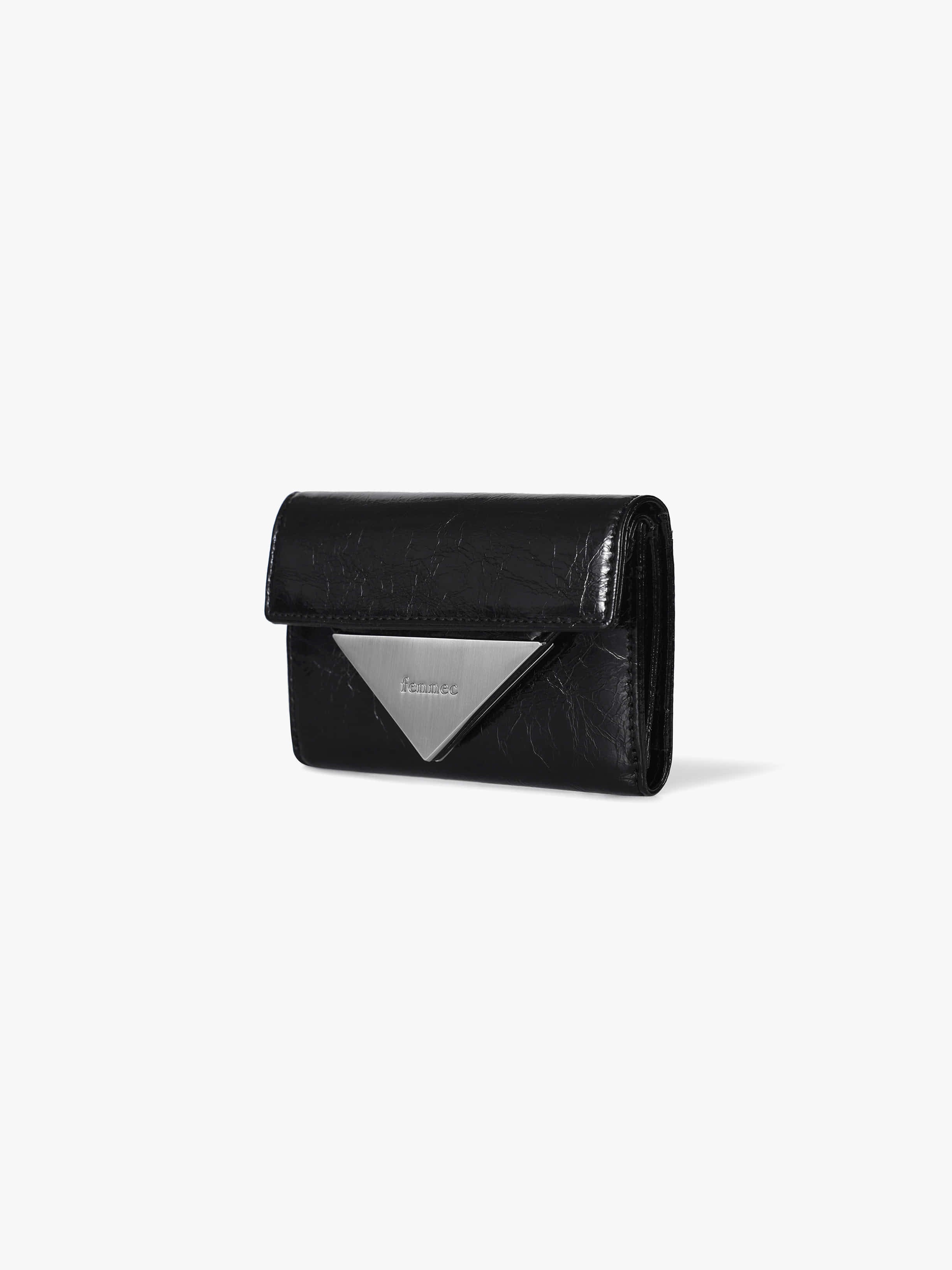 Fennce - CRINKLE TRIANGLE DOCO WALLET BLACK