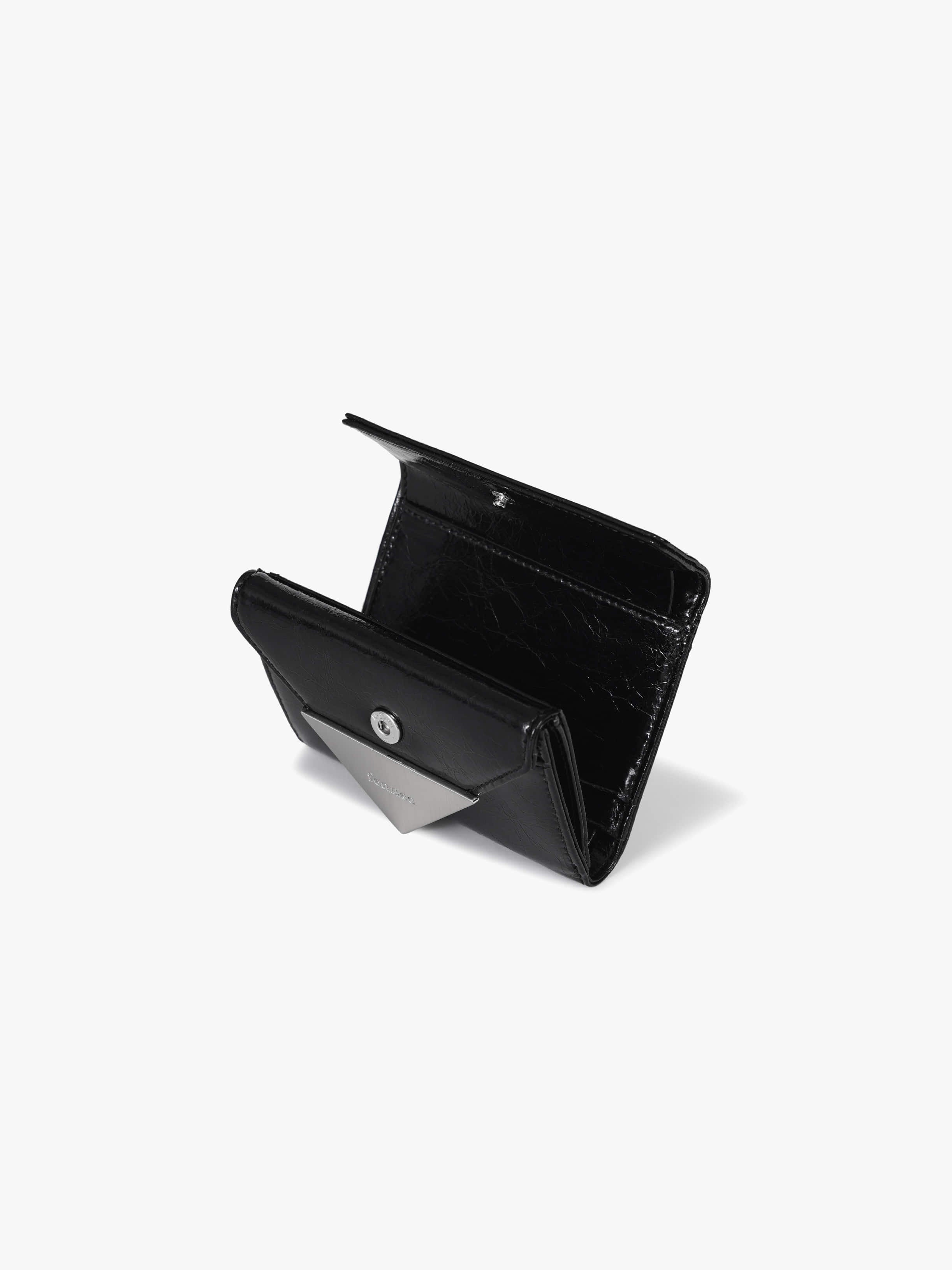 Fennce - CRINKLE TRIANGLE DOCO WALLET BLACK