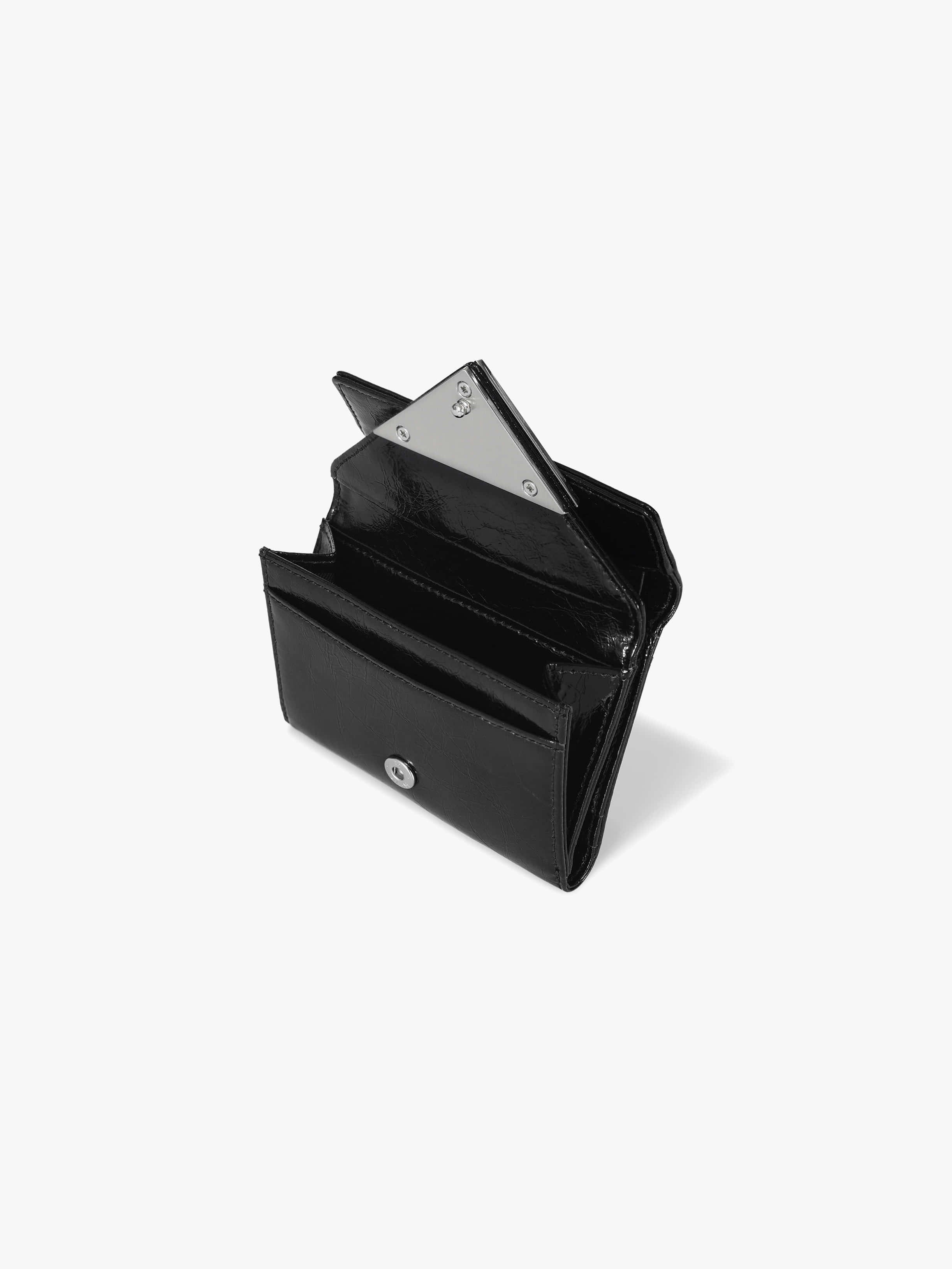 Fennce - CRINKLE TRIANGLE DOCO WALLET BLACK