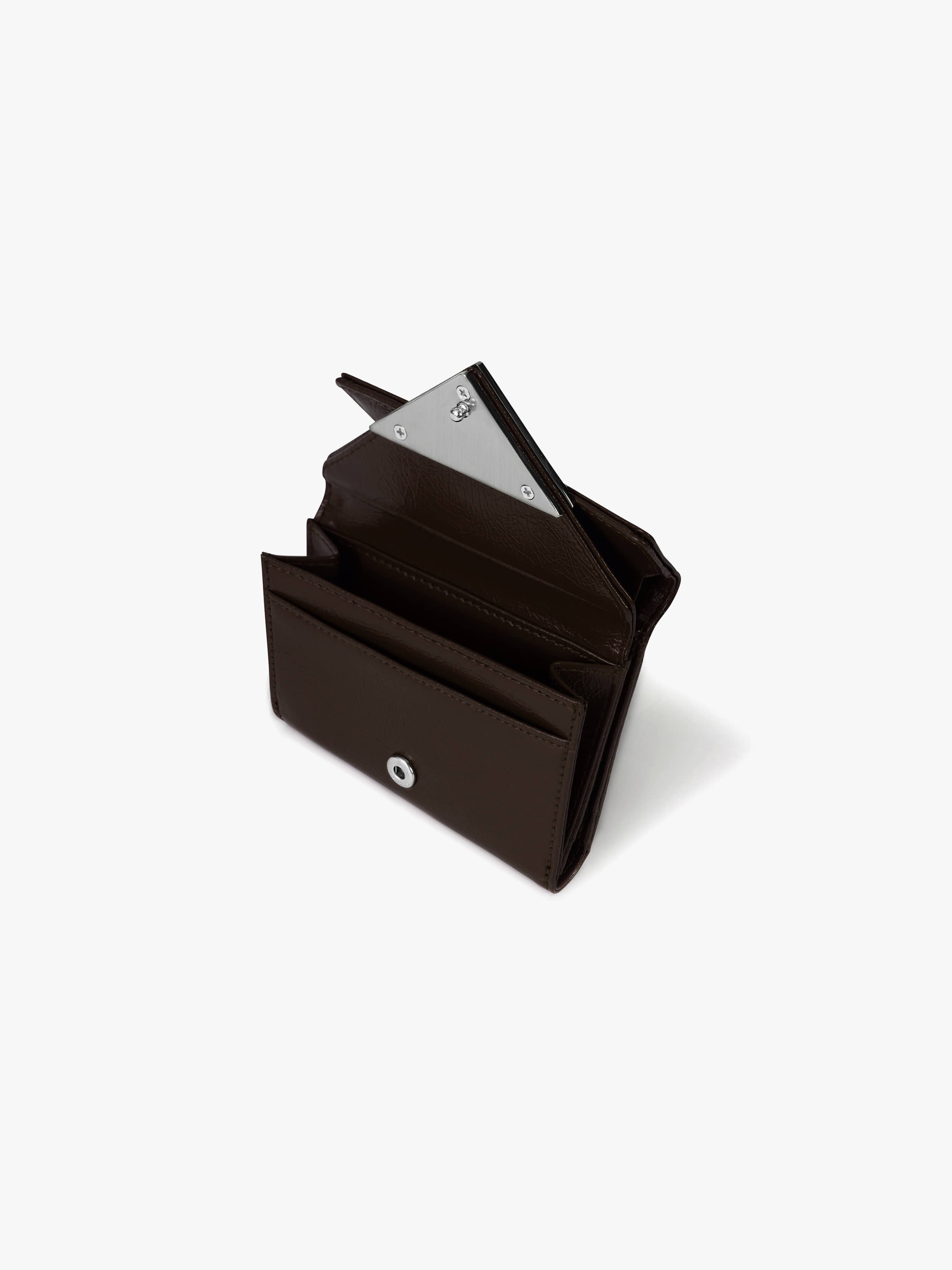 Fennce - CRINKLE TRIANGLE DOCO WALLET ESPRESSO
