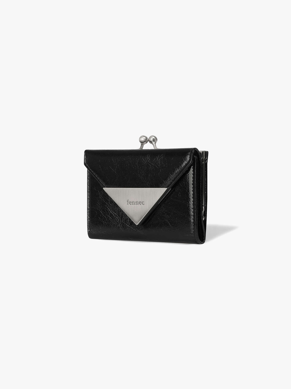 Fennce - CRINKLE TRIANGLE FRAME WALLET BLACK