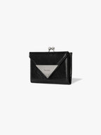 Fennce - CRINKLE TRIANGLE FRAME WALLET BLACK