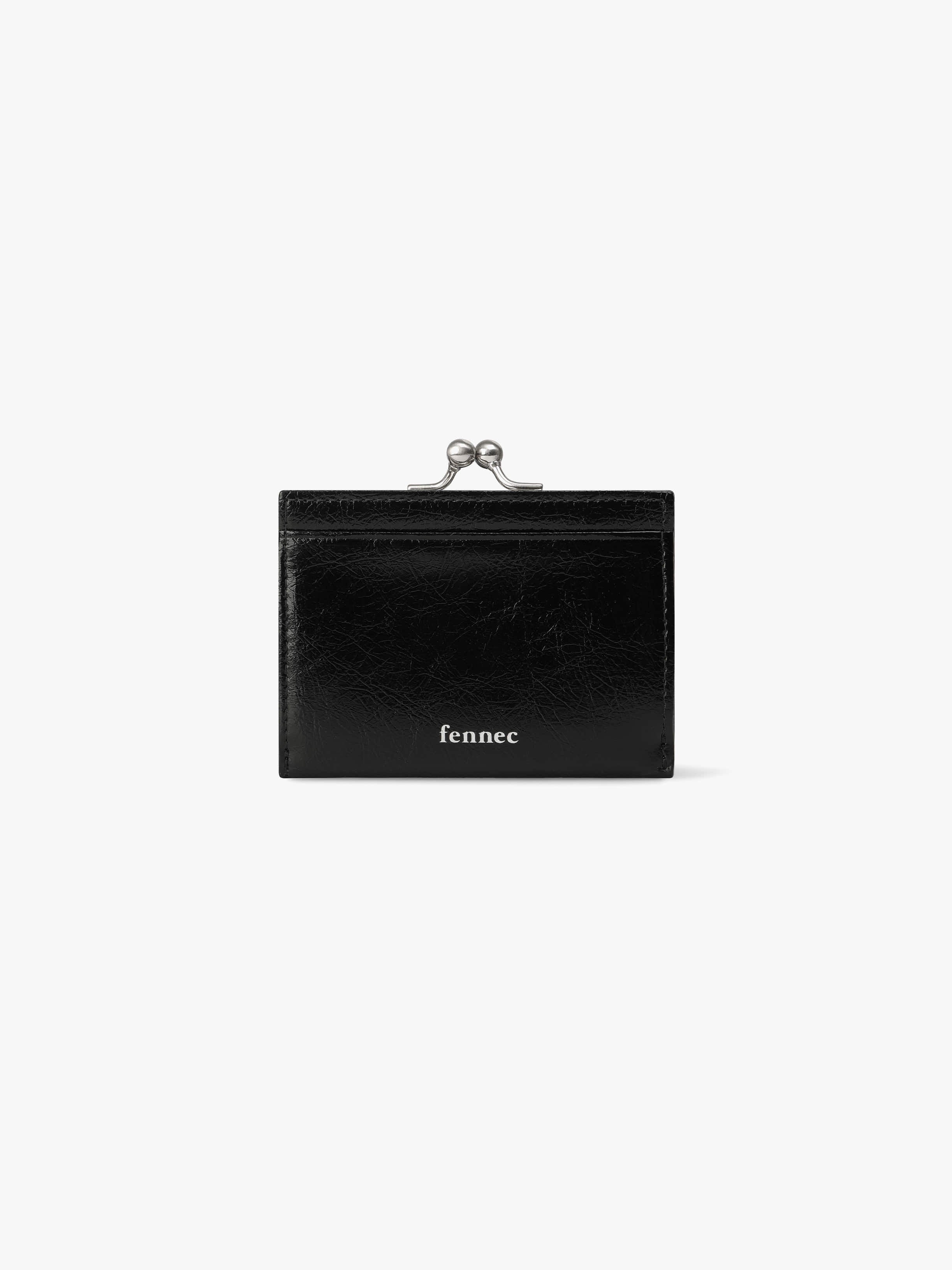 Fennce - CRINKLE TRIANGLE FRAME WALLET BLACK