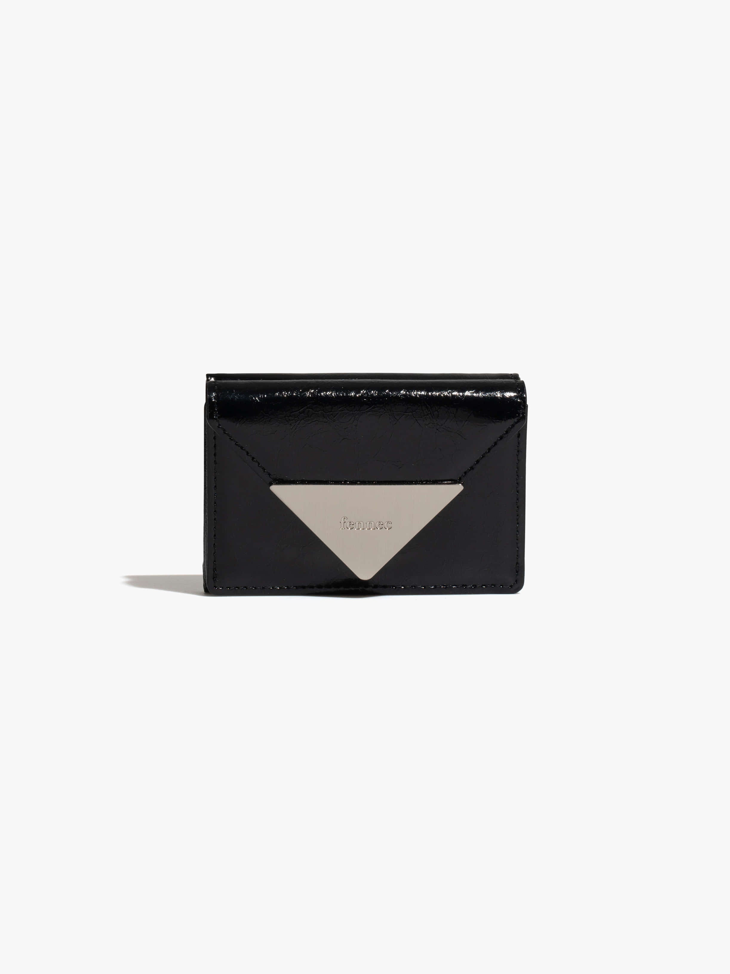 Fennce - CRINKLE TRIANGLE TRIPLE WALLET BLACK