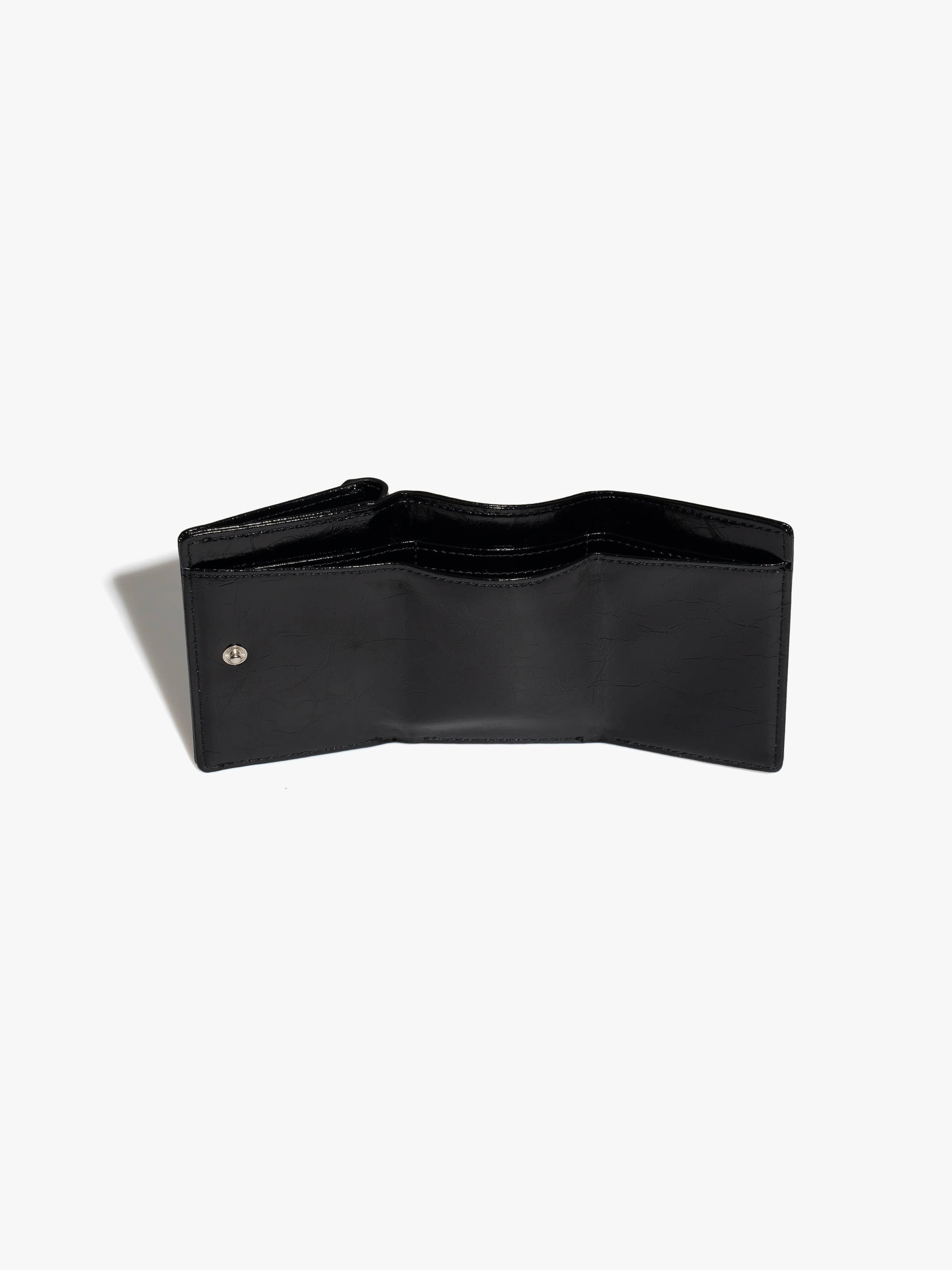 Fennce - CRINKLE TRIANGLE TRIPLE WALLET BLACK