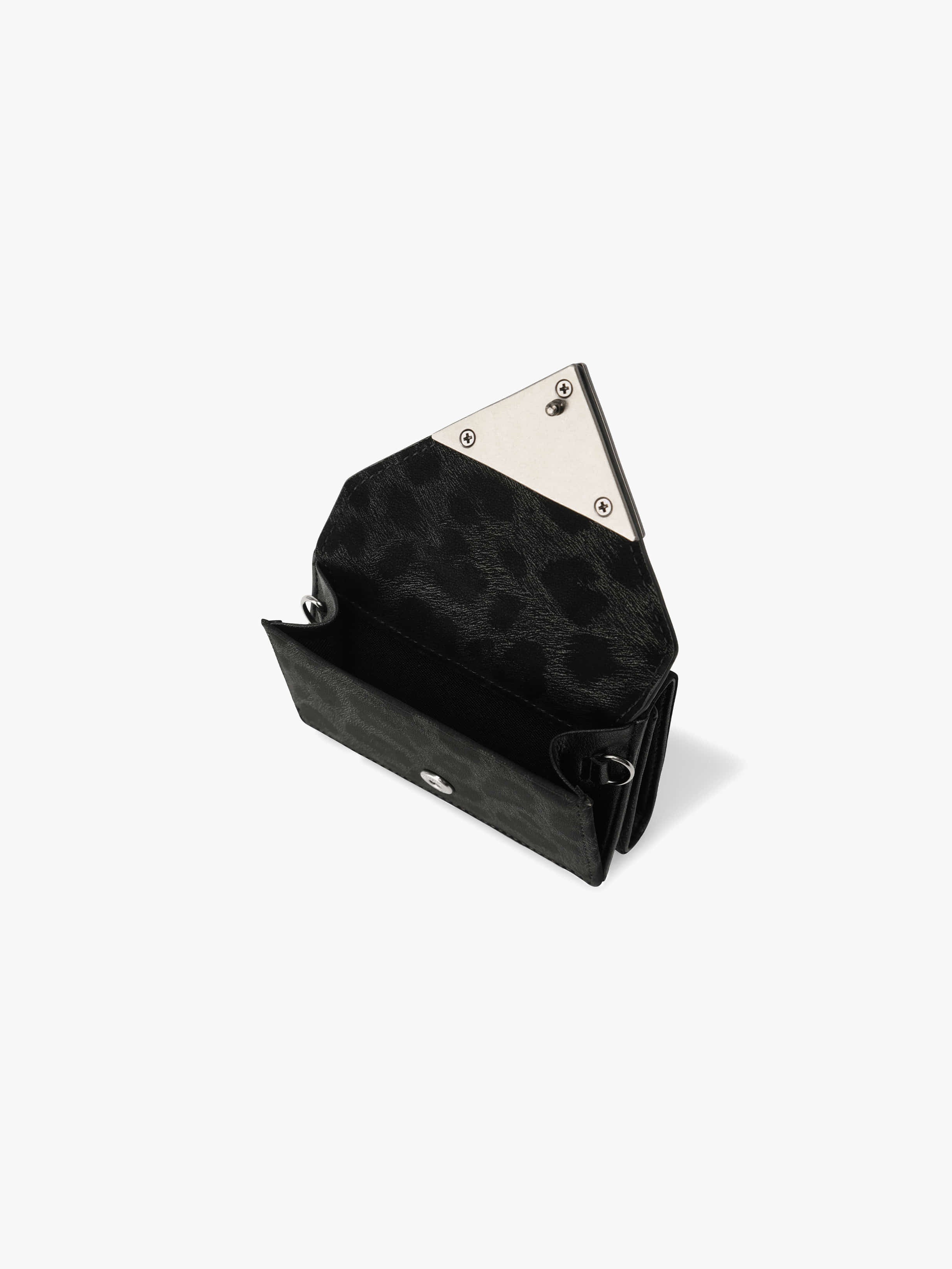 Fennce - TRIANGLE TRIPLE WALLET LEOPARD BLACK